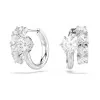 Swarovski Round Cut Matrix White Rhodium Plated Hoop Earrings 5753572