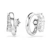 Swarovski Round Cut Matrix White Rhodium Plated Hoop Earrings 5753572