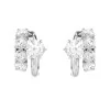 Swarovski Round Cut Matrix White Rhodium Plated Hoop Earrings 5753572