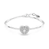 Swarovski Idyllia White Rhodium Plated Heart Ladies Bangle 5684385