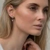 CARAT* Leni White Gold Plated Hoop Earrings WCE925W-LENI-W