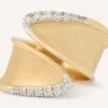 Marco Bicego Lunaria Twist 18ct Yellow Gold Ring With Diamonds ABB61 B YW Q6 - Larger Width