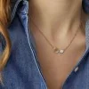 Marco Bicego Lunaria 18ct Yellow Gold 0.09ct Diamond Pave Leaf Necklace CB2591 B YW