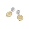 Marco Bicego Lunaria 18ct Yellow Gold 0.18ct Diamond Pave Leaf Earrings OB1751 B YW