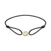 Gucci Interlocking 18ct Yellow Gold Charm and Black Cord Bracelet YBA 874738 001
