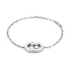 GUCCI Sterling Silver Interlocking Bracelet YBA853966001 17 - Size Medium