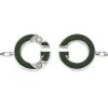 GUCCI Sterling Silver Interlocking Bracelet with Green Enamel YBA854121001 - Size Large / 18cm
