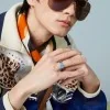 Gucci Boule Silver and Blue Ring YBC753640002
