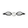 Gucci Interlocking Sterling Silver and Black Cord Bracelet YBA A002MN 001