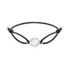 Gucci Interlocking Sterling Silver and Black Cord Bracelet YBA A002MN 001