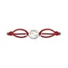 Gucci Interlocking Sterling Silver and Red Cord Bracelet YBA A002MN 002