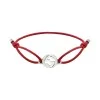 Gucci Interlocking Sterling Silver and Red Cord Bracelet YBA A002MN 002