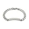 Gucci Sterling Silver Diamante Engraved Chain Bracelet 18cm YBA 843602 001 18