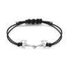 GUCCI Sterling Silver Black Chord Staffa Bracelet YBA876234001