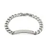 Gucci Sterling Silver Diamante Engraved Chain Bracelet 19cm YBA 843602 001 19