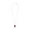 Gucci Red and Sterling Silver Dog Tag Necklace YBB815540001