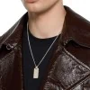 Gucci Sterling Silver Diamante Engraved Pendant Necklace YBB 843607 001