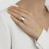 Georg Jensen 18ct White Gold Fusion 0.16ct Diamond Set Centre Ring 3546068