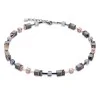 Coeur De Lion Geocube Grey and Rose Crystal Beaded Necklace 4015/10-0730