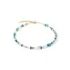 Coeur De Lion GeoCUBE® Yellow Plated Turquoise Beaded Necklace 2838/10-0616