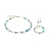 Coeur De Lion GeoCUBE® Yellow Plated Turquoise Beaded Necklace 2838/10-0616