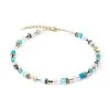 Coeur De Lion GeoCUBE® Yellow Plated Turquoise Beaded Necklace 2838/10-0616