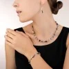 Coeur De Lion Geocube Grey and Rose Crystal Bracelet 4015/30-0730
