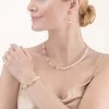 Ladies Coeur de Lion Yellow Gold Pink Pastel Geocube and Pearl Bracelet 5086/30-1522