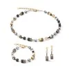 Coeur De Lion Gold Plated Brown Grey Black Drop Earrings 2839/21-1216