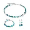 Coeur De Lion GeoCUBE® Iconic Teal Silver Earrings 2838200624