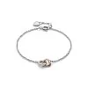 Olivia Burton Classic Kindred Interlink Heart Silver & Rose Gold Plated Bracelet 24100554