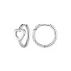 Olivia Burton Classic Kindred Interlink Heart Silver Tone Steel Hoop Earrings 24100555