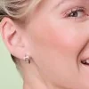 Olivia Burton Classic Kindred Interlink Heart Silver Tone Steel Hoop Earrings 24100555
