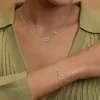 Olivia Burton Hex Interlink Silver Tone Steel Bracelet & Necklace Gift Set 24170001