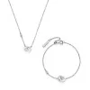 Olivia Burton Hex Interlink Silver Tone Steel Bracelet & Necklace Gift Set 24170001