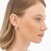 BOSS Live Precious Gold Plated Stainless Steel Linked Circle Hoop Earrings 1580759