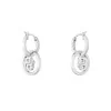BOSS Divine Silver Tone Stainless Steel Double B Hoop Earrings 1580820