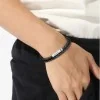 BOSS Ares Black Leather Mens Bracelet 1580489M