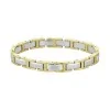 BOSS Mens Nolan Two-Tone Steel H-Link Cuff Bracelet 1580793