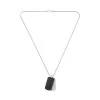 BOSS Mens Devon Steel & Leather Double Tag Pendant Necklace 1580760