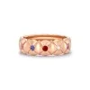 Fabergé Treillage Brushed Rose Gold & Multicoloured Gemstone Set Ring 1