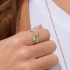 Fabergé Heritage Yellow Gold Turquoise Guilloché Enamel Crossover Ring 1137RG2108