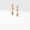 Fabergé Heritage Rose Gold Pink Guilloché Enamel Egg Hoop Drop Earrings 1316EA2391