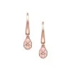 Fabergé Heritage Rose Gold Pink Guilloché Enamel Egg Hoop Drop Earrings 1316EA2391