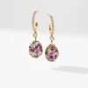 Fabergé Emotion Yellow Gold & Muticoloured Gemstone Egg Drop Earrings 1064EA1886
