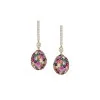 Fabergé Emotion Yellow Gold & Muticoloured Gemstone Egg Drop Earrings 1064EA1886