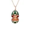 Fabergé Heritage Rose Gold Green Guilloché Enamel Elephant Surprise Locket Pendant 1308FP2346