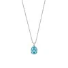 Fabergé Heritage White Gold Teal Guilloché Enamel Petite Egg Pendant 1152FP2454
