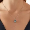 Fabergé Heritage White Gold Teal Guilloché Enamel Petite Egg Pendant 1152FP2454