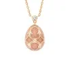 Fabergé Heritage Rose Gold Pink Guilloché Enamel Petite Egg Pendant 1152FP1441